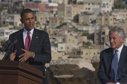 Barack Obama and Chuck Hagel